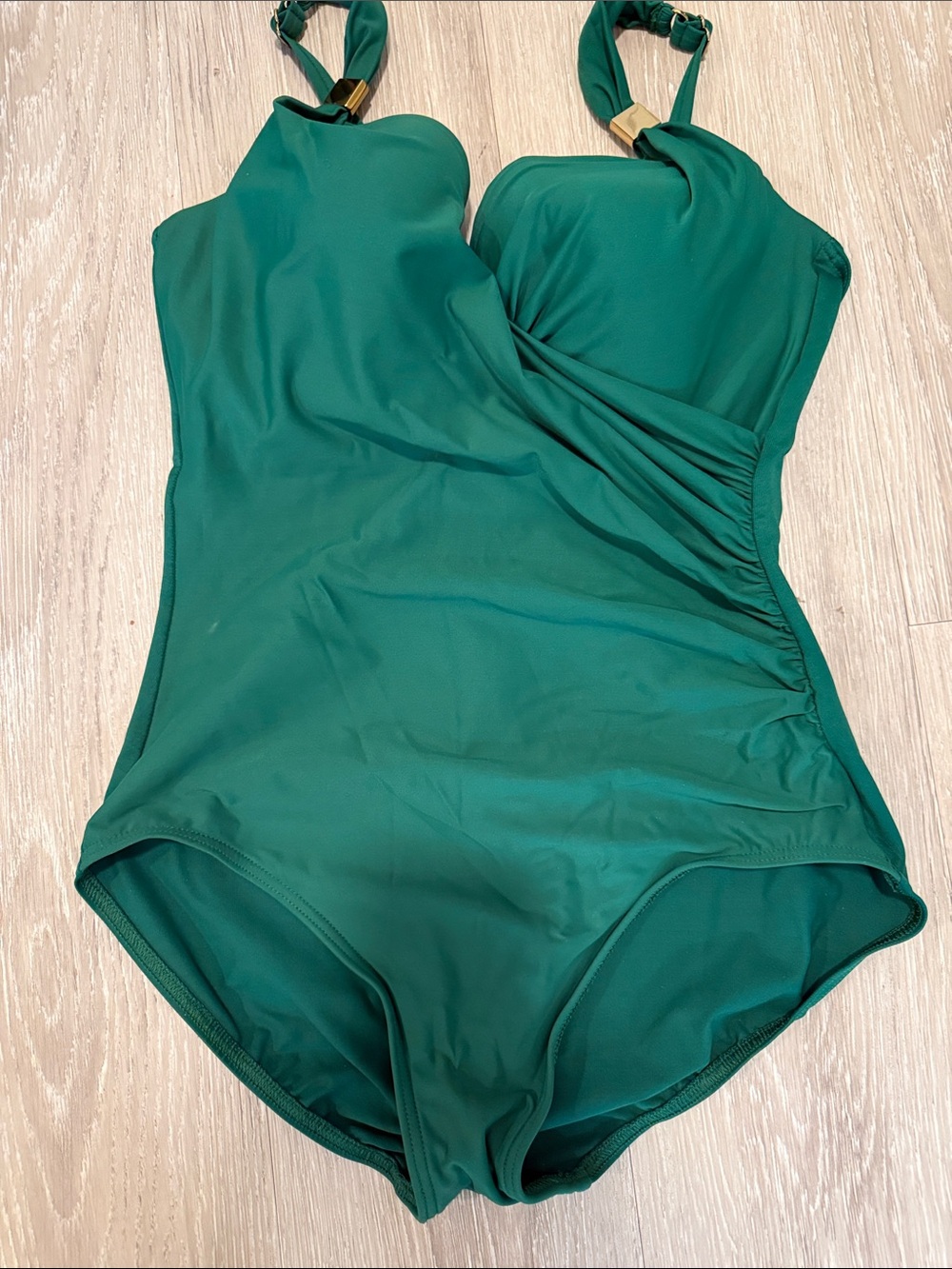 Miraclesuit Slimming Swimsuit, "Siren" One Piece in Malachite/Green, Sz 10